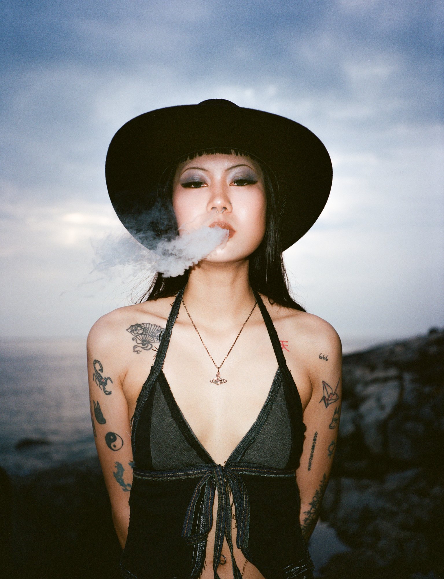 Femme series — film portrait at dusk, Phuket